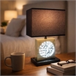 Table Lamp with Night Light- USB- Gold n Black Base with Crystal Accent