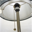 Table Lamp- Gray and White Dual Fabric Shade- Retro Cut Out Rings- 30 Inch
