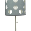 Table Lamp- Gray and White Dual Fabric Shade- Retro Cut Out Rings- 30 Inch