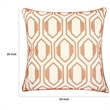 Throw Pillow Cover- Rust Orange Herringbone Embroidery 20 Inch Square