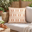 Throw Pillow Cover- Rust Orange Herringbone Embroidery 20 Inch Square