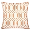 Throw Pillow Cover- Rust Orange Herringbone Embroidery 20 Inch Square