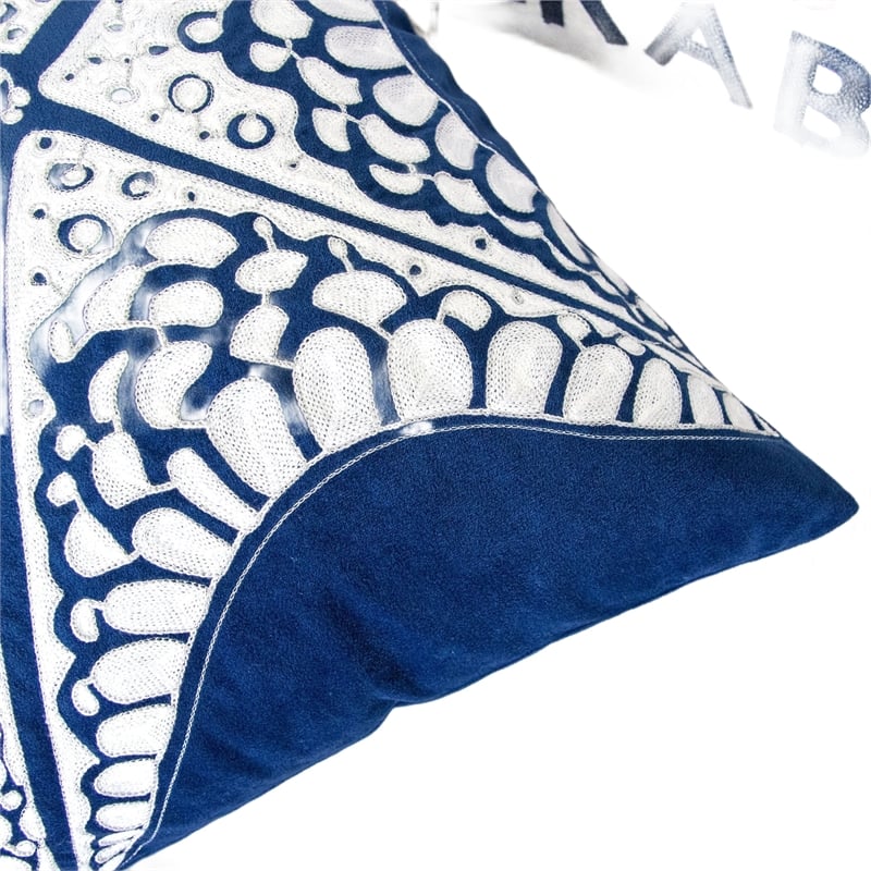 Throw Pillow Cover- Starfish Design- Coastal Indigo Velvet 20 Inch Square