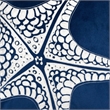 Throw Pillow Cover- Starfish Design- Coastal Indigo Velvet 20 Inch Square