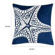 Throw Pillow Cover- Starfish Design- Coastal Indigo Velvet 20 Inch Square