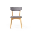 Bety Dining Side Chair Set of 2- Oak Brown Design- Dark Gray Fabric
