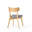 Bety Dining Side Chair Set of 2- Oak Brown Design- Dark Gray Fabric