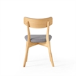 Bety Dining Side Chair Set of 2- Oak Brown Design- Dark Gray Fabric