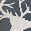 Lopa Square Throw Pillow- Holiday Reindeer Embroidery- Gray Velvet 20 Inch