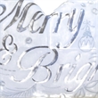 Lumbar Pillow- Merry and Bright Script- Embroidered White Velvet- 14x20