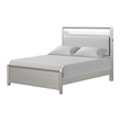 Queen Bedroom Set-Champagne Gray-Silver Wood-3 Piece Set w 2 Nightstand