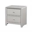 Queen Bedroom Set-Champagne Gray-Silver Wood-3 Piece Set w 2 Nightstand