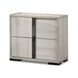 Queen Bedroom Set- White Wash- Chrome- 3 Piece Set with 2 Nightstands