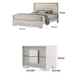Queen Bedroom Set- White Wash- Stone Gray- 3 Piece Set with 2 Nightstands