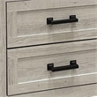 Queen Bedroom Set- White Wash- Black Wood- 2 Piece Set with Nightstand
