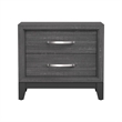 Queen Bedroom Set- Gray- Black Wood- 2 Piece Set with Nightstand