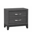 Queen Bedroom Set- Gray- Black Wood- 2 Piece Set with Nightstand