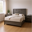 Queen Bedroom Set- Gray- Black Wood- 2 Piece Set with Nightstand