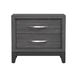 Queen Bedroom Set- Gray- Black Wood- 3 Piece Set with 2 Nightstands