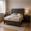 Queen Bedroom Set- Gray- Black Wood- 3 Piece Set with 2 Nightstands