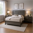 Queen Bedroom Set- Gray- Black Wood- 3 Piece Set with 2 Nightstands