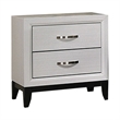 Queen Bedroom Set- White- Black- Nickel Wood- 2 Piece Set with Nightstand