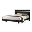 Queen Bedroom Set- Black- Gold Wood- 2 Piece Set with Nightstand