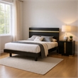 Queen Bedroom Set- Black- Gold Wood- 2 Piece Set with Nightstand