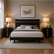 Queen Bedroom Set- Black- Gold Wood- 3 Piece Set with 2 Nightstands