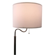Accent Table Lamp with Shelves and USB Ports- 58 Inch- White Drum Shade