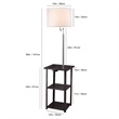 Accent Table Lamp with Shelves and USB Ports- 58 Inch- White Drum Shade