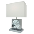 Accent Table Lamp- 22 Inch- Chrome Square Crystal Center with Night Light