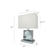 Accent Table Lamp- 22 Inch- Chrome Square Crystal Center with Night Light