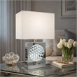 Accent Table Lamp- 22 Inch- Chrome Square Crystal Center with Night Light
