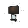 Accent Table Lamp- Square Crystal LED Panel- 22 Inch Black Pewter