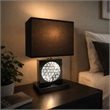 Accent Table Lamp- Square Crystal LED Panel- 22 Inch Black Pewter