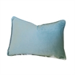 Niva Lumbar Pillow- Blue Embroidered Pumpkin- Ivory Cotton-Blend 14x20
