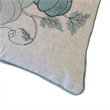 Niva Lumbar Pillow- Blue Embroidered Pumpkin- Ivory Cotton-Blend 14x20