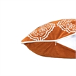 Niva Square Throw Pillow- Damask Embroidery- Burnt Orange Velvet 20 Inch