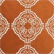 Niva Square Throw Pillow- Damask Embroidery- Burnt Orange Velvet 20 Inch