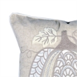 Niva Square Throw Pillow- Lace Embroidered Pumpkin- Linen-Blend Taupe 20 Inch