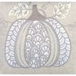 Niva Square Throw Pillow- Lace Embroidered Pumpkin- Linen-Blend Taupe 20 Inch