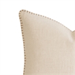 Niva Square Throw Pillow- Linen-Like Ivory- Decorative Stitched trim 24x24