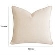 Niva Square Throw Pillow- Linen-Like Ivory- Decorative Stitched trim 24x24