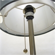 Retro Floor Lamp- 62 Inch- Gray and White Drum Shade- Pull Chain Switch