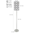 Retro Floor Lamp- 62 Inch- Gray and White Drum Shade- Pull Chain Switch