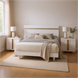 Queen Bedroom Set- White- Gold Wood- 3 Piece Set with 2 Nightstands