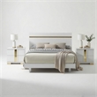 Queen Bedroom Set- White- Gold Wood- 3 Piece Set with 2 Nightstands