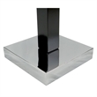 Table Lamp- White Fabric Shade- Square Brown Body- Chrome Metal Base