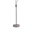Torchiere Floor Lamp w LED Reading Light- Adjustable Arm- Satin Nickel
